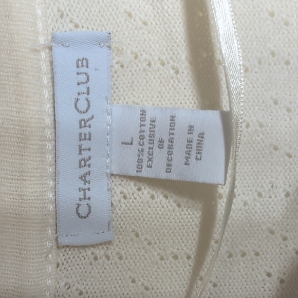 Charter Club Knit Beige Lace Cardigan Size Large - Picture 3 of 6